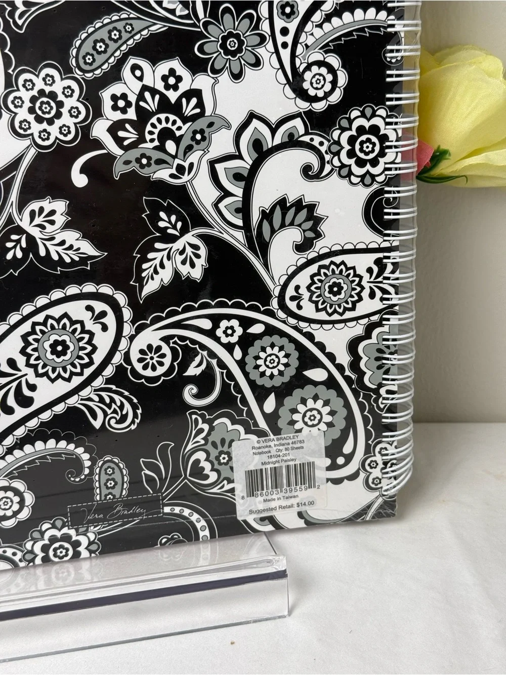 NWT Vera Bradley Midnight Paisley Large Notebook New